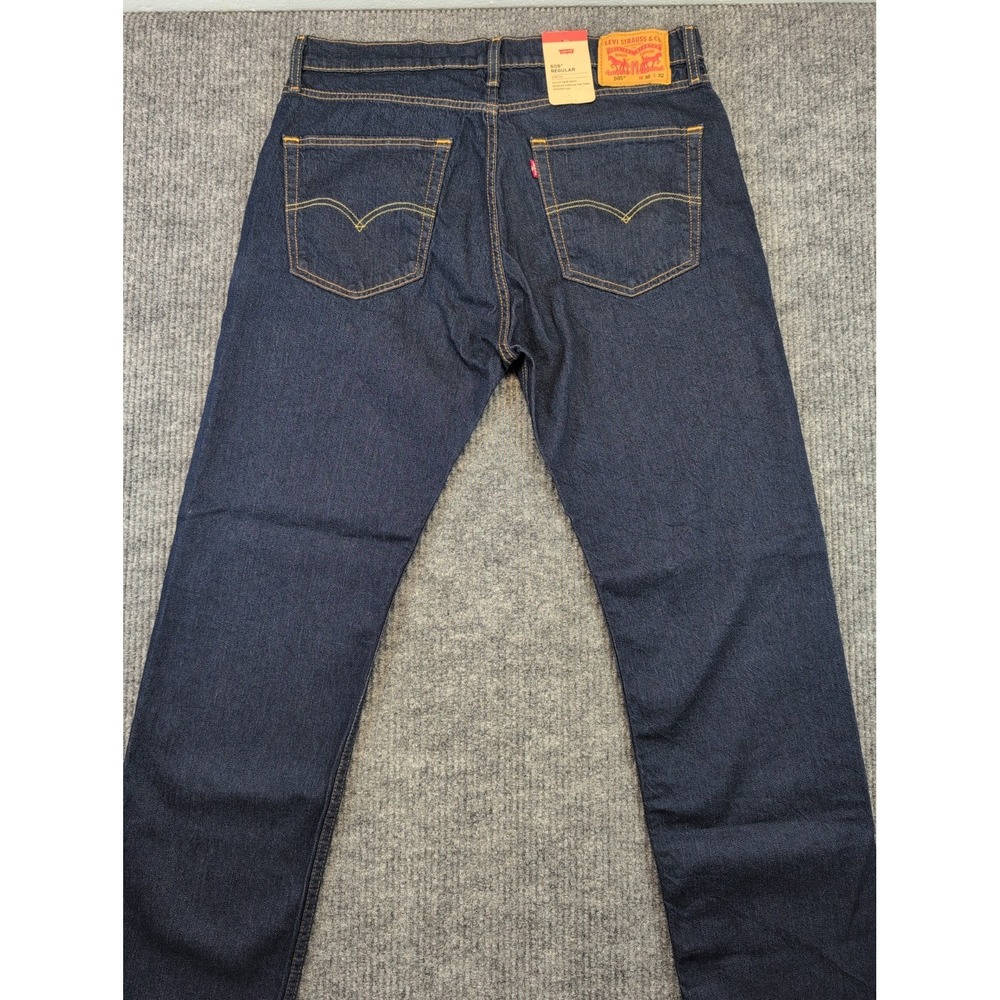 Levi's 505 Men's Regular Stretch 36x32 Dark Wash BRAND NEW